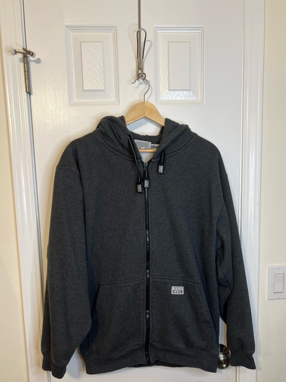 Men's Charcoal Zip-Up Hooded Jacket